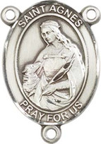 St. Agnes of Rome - .75" Oval - Pewter Centerpiece